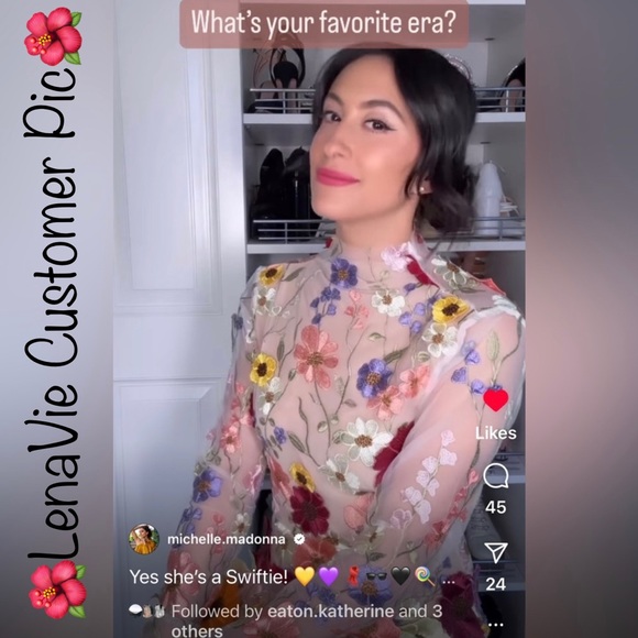 Embroidered Flowers Bell Skirt Mini Dress, Designed With Luxury In Mind - Picture 16 of 17